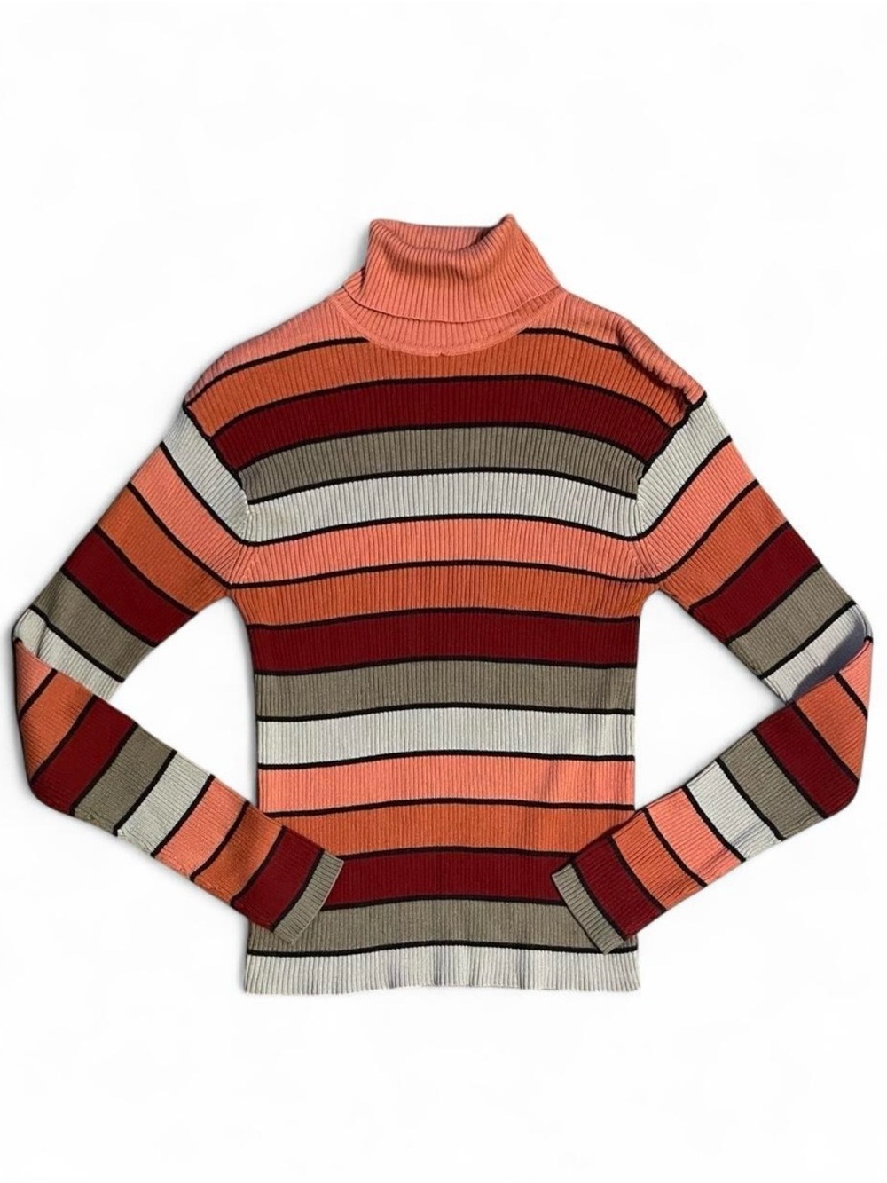 Dress Barn Striped Turtleneck Sweater